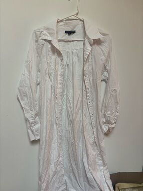 Banana Republic White Button Down Shirt Dress